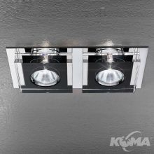Glaso oprawa wpuszczana 2x50W GU5,3 12V chrom/czarny